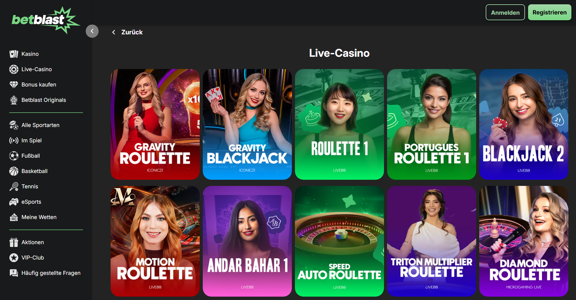BetBlast Live Casino
