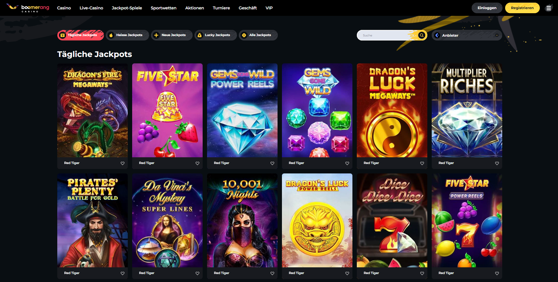 Boomerang Casino Jackpots