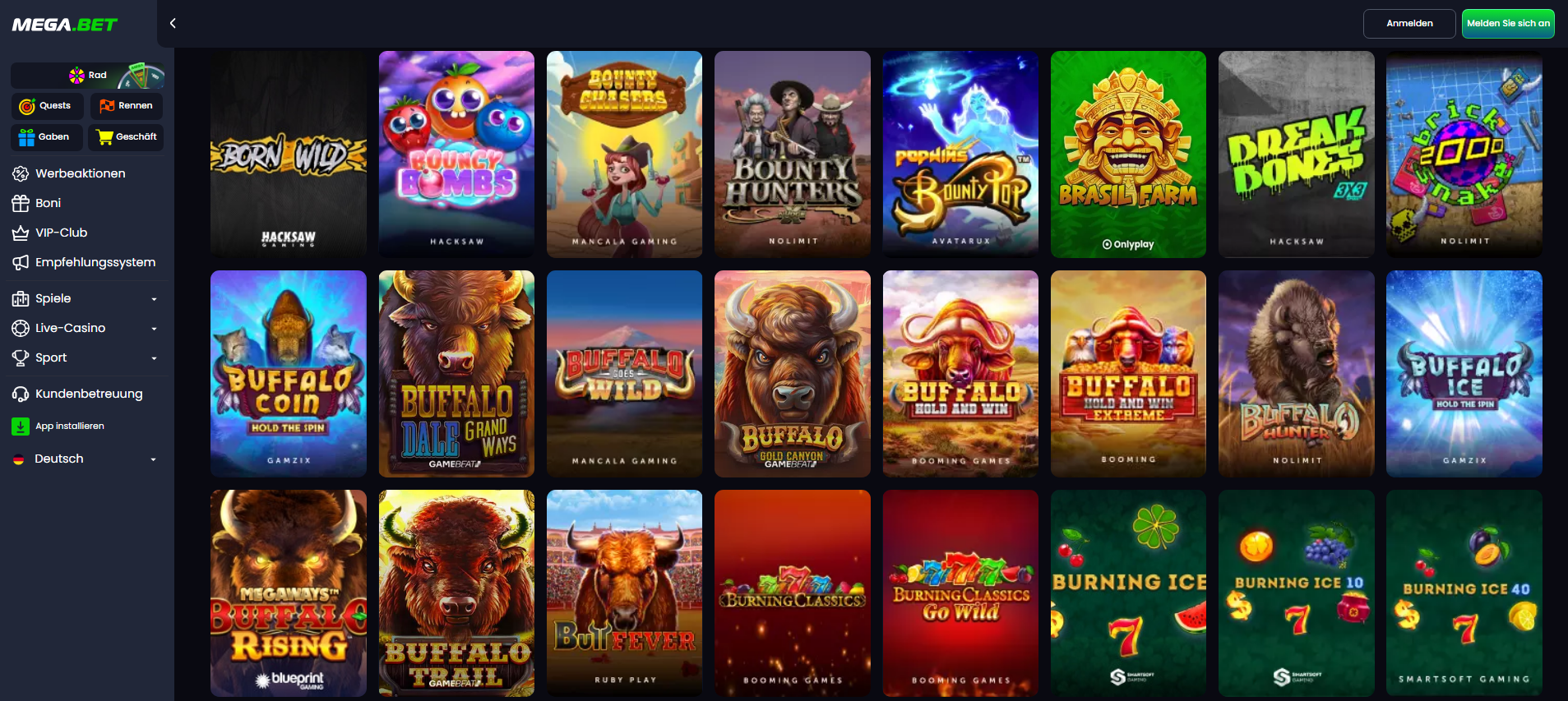 Megabet Casino Games
