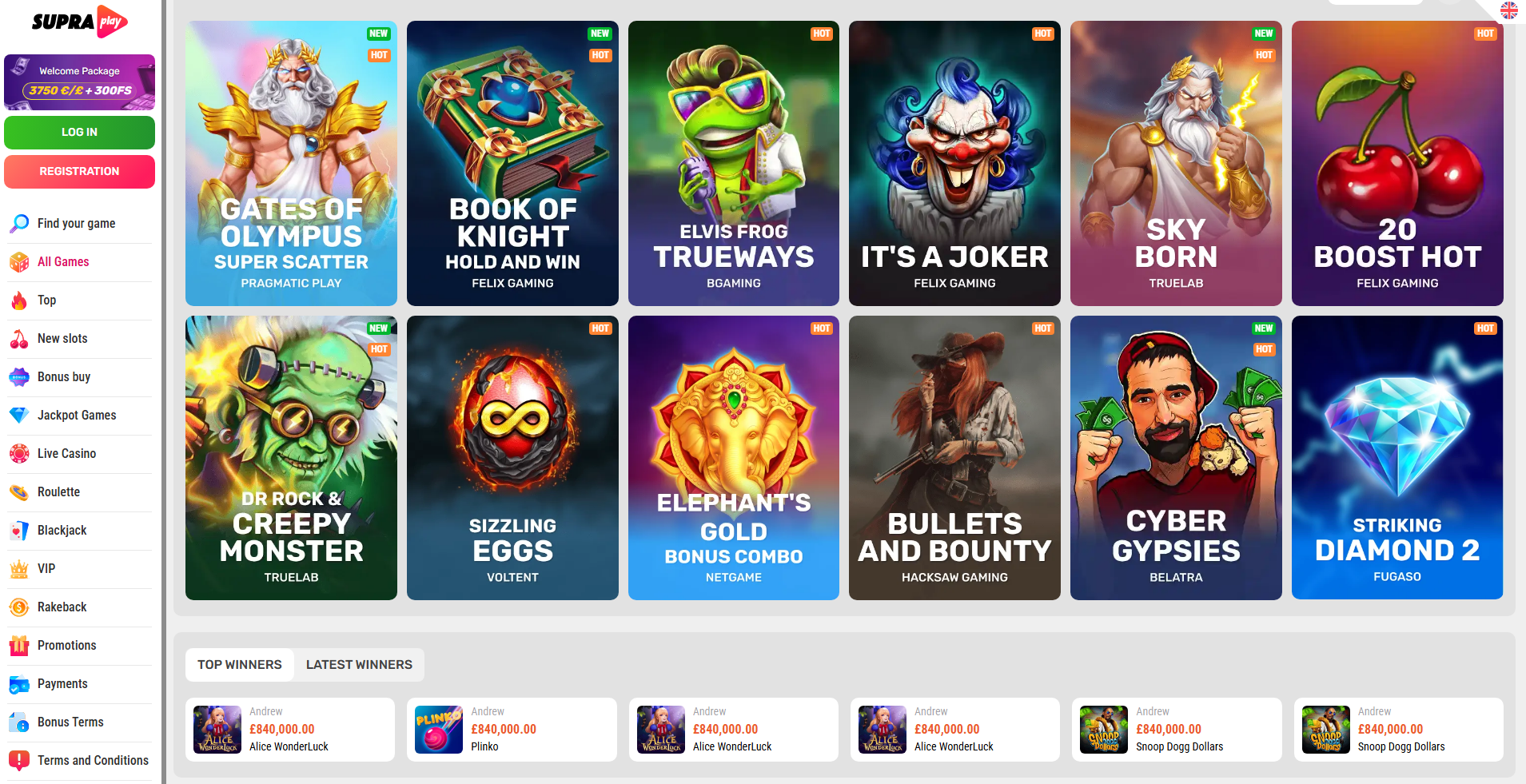 supraplay casino sports